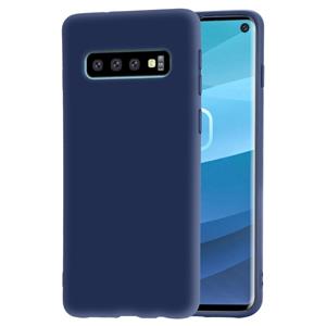 huismerk Mat zachte TPU beschermhoes voor Galaxy S10 (donkerblauw)