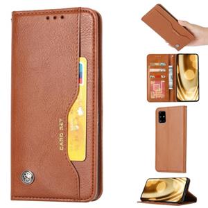 huismerk Voor Samsung Galaxy Note 20 Knead Skin Texture Horizontale Flip Lederen Case met Photo Frame & Holder & Card Slots & Wallet(Brown)