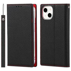 huismerk Litchi Texture Lederen telefoonhoesje met Lanyard & Holder & Card Slots & Wallet voor iPhone 13 Mini