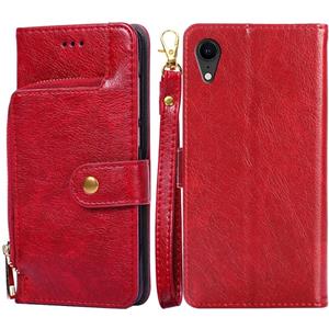 huismerk Zipperzak PU + TPU horizontale flip lederen tas met houder & kaart slot & portemonnee & lanyard voor iPhone XR