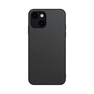 huismerk Pure skin lederen achterkant schokbestendig hoesje voor iPhone 13 mini (zwart)