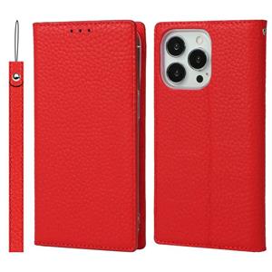 huismerk Litchi Texture Lederen telefoonhoesje met Lanyard & Holder & Card Slots & Wallet voor iPhone 13 Pro