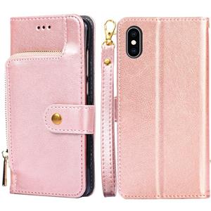 huismerk Zipper Bag PU + TPU Horizontale Flip Lederen Case met Houder & Card Slot & Portemonnee & Lanyard voor iPhone XS Max