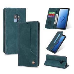 Voor Samsung Galaxy S9 POLA 008-serie Retro Classic Magnetic Horizontal Flip Leather Case met Holder & Card Slots(Blauw)