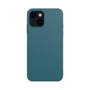 huismerk Pure skin lederen back cover shockproof geval voor iPhone 13 (diep groen)