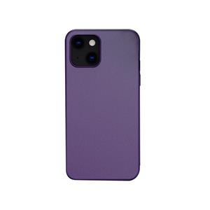 huismerk Pure Skin Leather Back Cover Shockproof Case voor iPhone 13 (Paars)