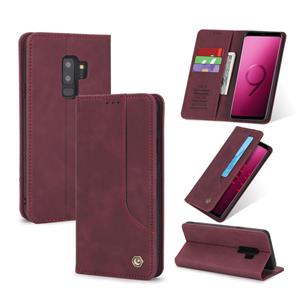 Voor Samsung Galaxy S9+ POLA 008-serie Retro Classic Magnetic Horizontal Flip Leather Case met Holder & Card Slots(Red)