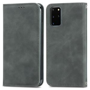 huismerk Voor Samsung Galaxy S20 Plus Retro Skin Feel Business Magnetische Horizontale Flip Lederen Case met Houder & Kaart Slots & Portemonnee & Foto Frame (G