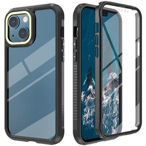 huismerk C1 2 in 1 schokbestendige TPU + PC-beschermhoes met PET-schermbeschermer voor iPhone 13 Mini