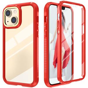 huismerk C1 2 in 1 schokbestendige TPU + PC-beschermhoes met PET-schermbeschermer voor iPhone 13 Mini