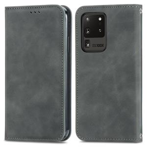 huismerk Voor Samsung Galaxy S20 Ultra Retro Skin Feel Business Magnetische Horizontale Flip Lederen Case met Houder & Kaart Slots & Portemonnee & Foto Frame (