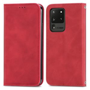 huismerk Voor Samsung Galaxy S20 Ultra Retro Skin Feel Business Magnetische Horizontale Flip Lederen Case met Houder & Kaart Slots & Portemonnee & Foto Frame (