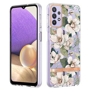 huismerk Voor Samsung Galaxy A32 5G Bloemen en planten Serie IMD TPU Telefoonhoes (Green Gardenia)