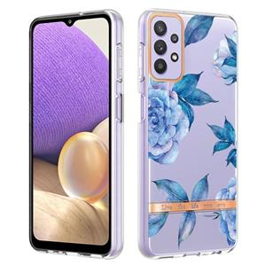 huismerk Voor Samsung Galaxy A32 5G Bloemen en Planten Serie IMD TPU Telefoonhoes (Orchidee Peony)