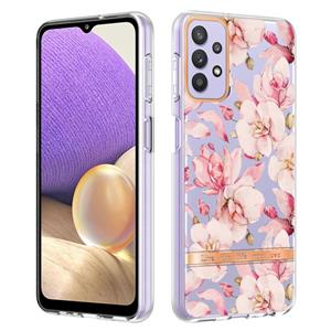 huismerk Voor Samsung Galaxy A32 5G Bloemen en Planten Serie IMD TPU Telefoonhoes (Pink Gardenia)