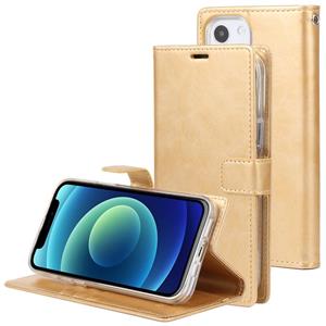 huismerk Goofspery Blue Moon Crazy Horse Textuur Horizontale Flip Lederen Case met Houder & Card Slot & Portemonnee voor iPhone 13 (Goud)