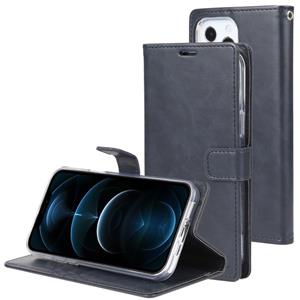 goospery Goosspery Blue Moon Crazy Horse Textuur Horizontale Flip Lederen Case met Houder & Card Slot & Portemonnee voor iPhone 13 Pro (Dark Blue)