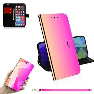 huismerk Geïmiteerde spiegeloppervlak Horizontale Flip Leren Case met Houder & Card Slots & Wallet & Lanyard voor iPhone 13 Pro (Gradient Color)