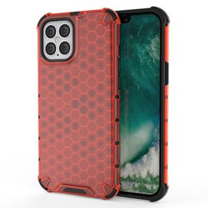 huismerk Voor iPhone 12 mini Shockproof Honeycomb PC + TPU Case(Rood)