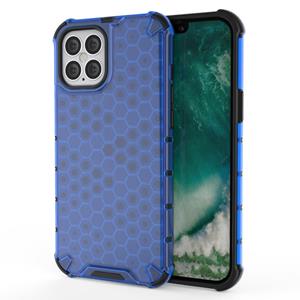 huismerk Voor iPhone 12 mini Shockproof Honeycomb PC + TPU Case(Blauw)