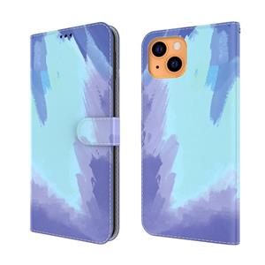 huismerk Aquarel Pattern Horizontale Flip Lederen Case met Houder & Card Slot & Portemonnee voor iPhone 13 (Winter Sneeuw)