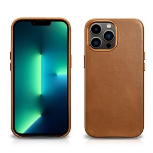 Icarer Oil Wax Texture Magsafe Magnetische Drie-Coverage Cowhide Telefoon Case voor iPhone 13 Pro Max