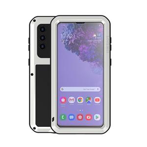 lovemei Voor Samsung Galaxy S21 + 5G LOVE MEI Metal Schokbestendig Waterdicht Stofdicht Beschermhoesje met Glas (Zilver)