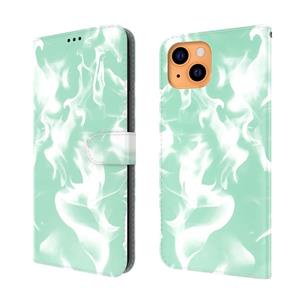 huismerk Cloud Mist Patroon Horizontale Flip Leren Case met Houder & Card Slot & Portemonnee voor iPhone 13 Mini (Mint Green)