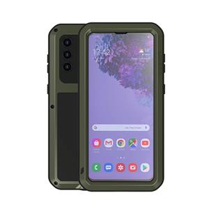 lovemei Voor Samsung Galaxy S21 + 5G LOVE MEI Metal Schokbestendig Waterdicht Stofdicht Beschermhoesje met Glas (Army Green)