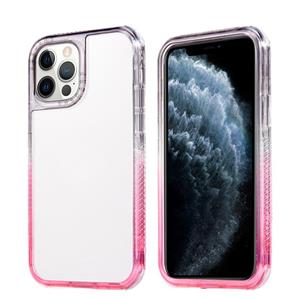 huismerk Gradiënt pc telefooncase voor iphone 13 (zwart roze)