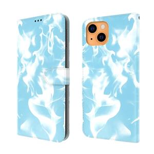 huismerk Cloud Fog Patroon Horizontale Flip Lederen Case met Houder & Kaart Slot & Portemonnee Voor iPhone 13 mini (Sky Blue)