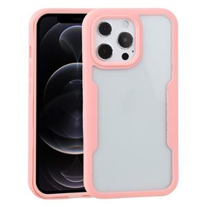 huismerk Acrylic + TPU 360 graden Volledige dekking Schokbestendige beschermhoes voor iPhone 13 Pro (Pink)