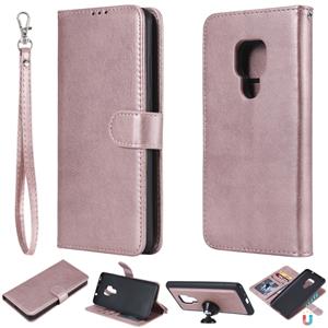 huismerk Voor Huawei mate 20 effen kleur horizontale Flip beschermende case met houder & kaartsleuven & portemonnee & foto frame & Lanyard (Rose goud)