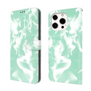 huismerk Cloud Fog Patroon Horizontale Flip Leren Case met Houder & Card Slot & Portemonnee voor iPhone 13 Pro Max (Mint Green)