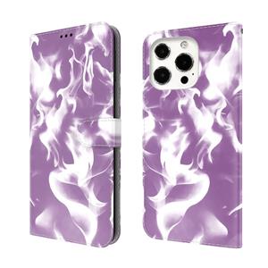 huismerk Cloud Mist Patroon Horizontale Flip Leren Case met Houder & Card Slot & Portemonnee voor iPhone 13 Pro Max (Paars)