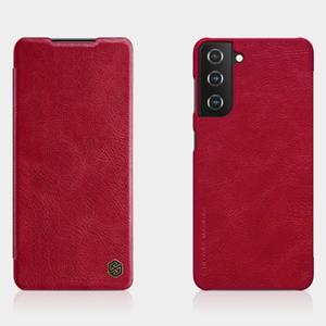 Voor Samsung Galaxy S21 Plus 5G NILLKIN QIN-serie Crazy Horse Texture Horizontale Flip Lederen case met kaartsleuf (rood)