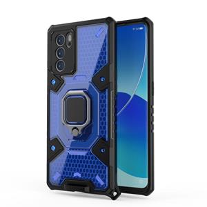 azns Voor Oppo Reno6 Pro Space PC + TPU Ringhouder Beschermhoes