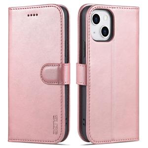 Azns Skin Feel Calf Texture Horizontale Flip Leren Case met Kaart Slots & Houder & Portemonnee voor iPhone 13 (Rose Gold)