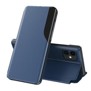 huismerk Voor OPPO Find X3 / Find X3 Pro Side Display Magnetische Schokbestendige Horizontale Flip Lederen Case met Houder (Blauw)