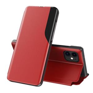 huismerk Voor OPPO Find X3 / Find X3 Pro Side Display Magnetische Schokbestendige Horizontale Flip Lederen Case met Houder (Rood)