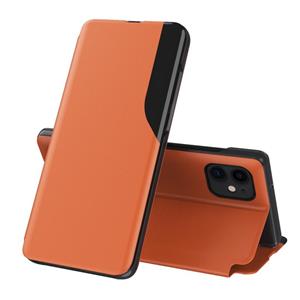 huismerk Voor OPPO Find X3 / Find X3 Pro Side Display Magnetische Schokbestendige Horizontale Flip Lederen Case met Houder (Oranje)