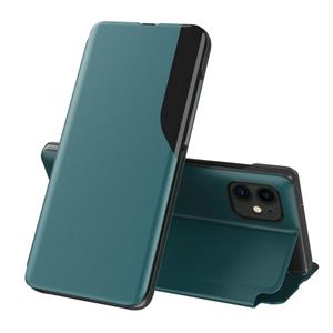 huismerk Voor OPPO Find X3 / Find X3 Pro Side Display Magnetische Schokbestendige Horizontale Flip Lederen Case met Houder (Groen)