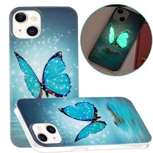 huismerk Luminous TPU Zachte beschermhoes voor iPhone 13 (Butterfly)