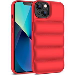 huismerk Eiderdown Airbag Shockproof Phone Case For iPhone 13(Red)