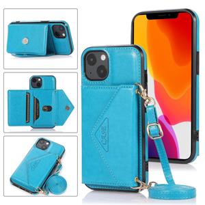 huismerk Multi-functionele Cross-Body Card Tas TPU + PU Back Cover Case met Houder & Card Slot & Portemonnee voor iPhone 13 Mini