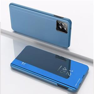 huismerk Voor OPPO Find X3 / Find X3 Pro Plated Mirror Horizontale Flip Lederen Case met Houder (Blauw)