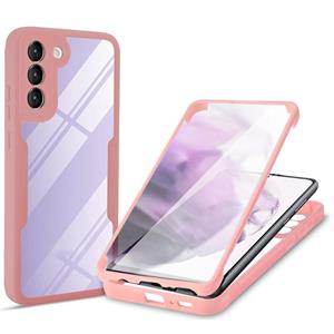 huismerk Voor Samsung Galaxy S22 5G Acryl + TPU 360 graden Volledige dekking Shockproof Phone Case (Pink)