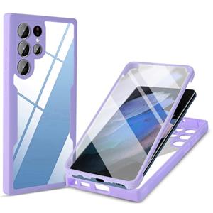 huismerk Voor Samsung Galaxy S22 Ultra 5G Acryl + TPU 360 graden Volledige dekking Shockproof Phone Case (Purple)