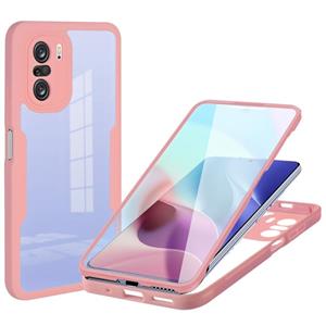 huismerk Voor Xiaomi Redmi K40 Acrylic + TPU 360 graden Volledige dekking Shockproof Phone Case (Pink)