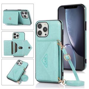 huismerk Multifunctionele Cross-Body Card Bag TPU + PU Back Cover Case met Houder & Card Slot & Portemonnee voor iPhone 13 Pro (Groen)